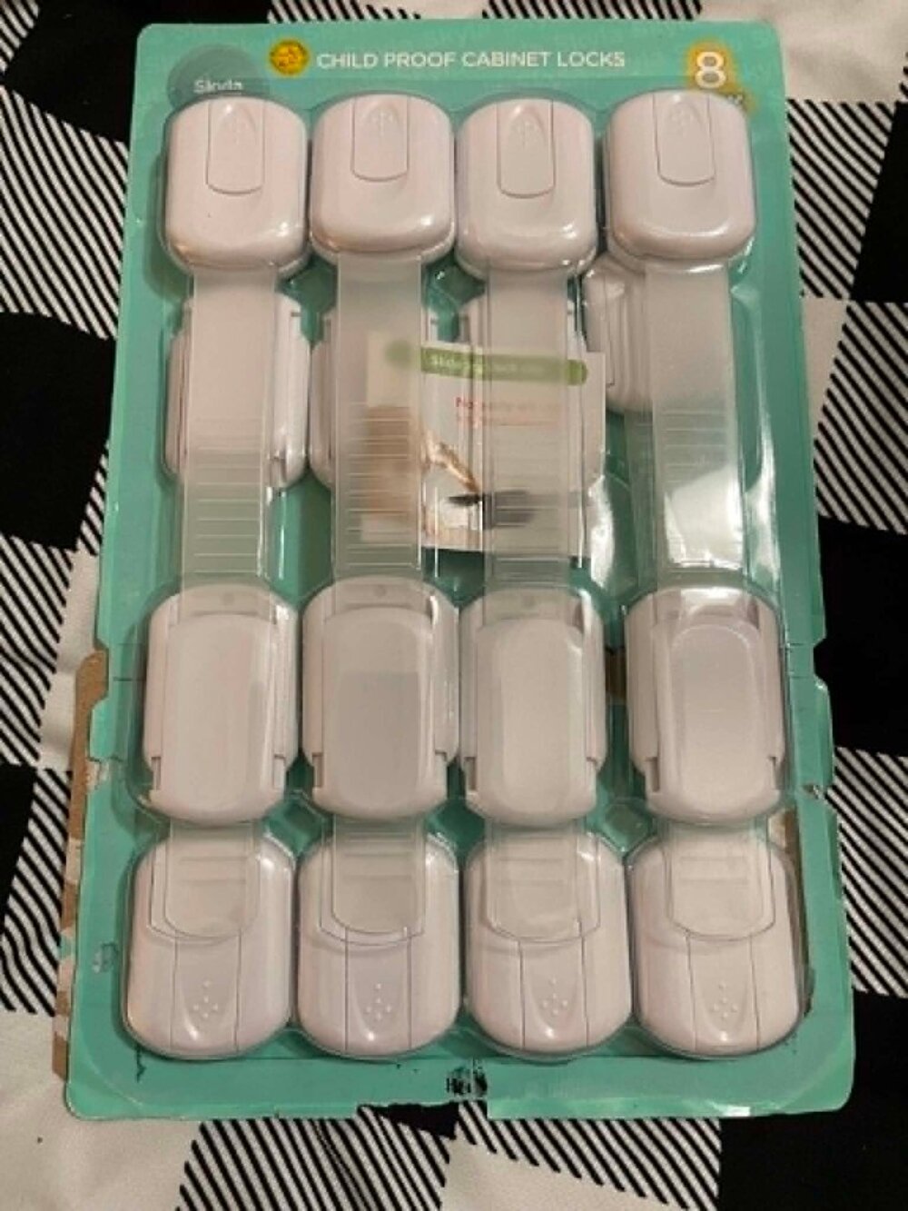 NIB Skyla Homes Child Proof Cabinet Locks, 8 Pack, 3M Adhesive Strap Locks, Whi - Picture 2 of 3